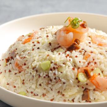 蛋白紅藜蝦仁鮑魚粒炒飯 Fried Rice with Egg White, Quinoa, Shrimp, and Diced Abalone