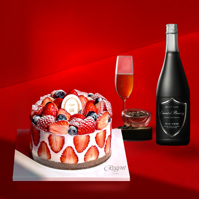 草莓泡泡 Strawberry Cake (6”) + Oriental Beauty Oolong Champagne Tea